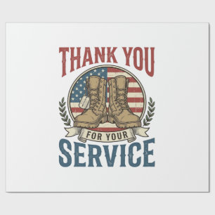 Papier Cadeau T-shirt de bottes militaires de remerciement pour