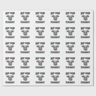 Papier Cadeau T-shirt design de gravure vintage de vache hip hop