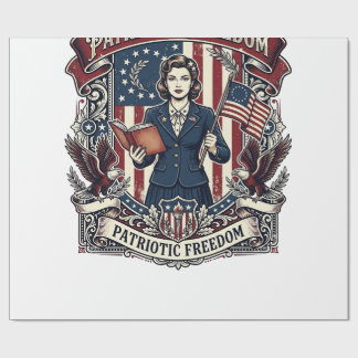 Papier Cadeau T-shirt vectoriel graphique pour enseignant patrio