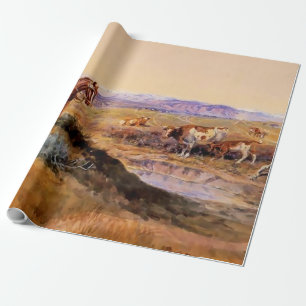Papier Cadeau « Tabassé » Art occidental par Charles M Russell