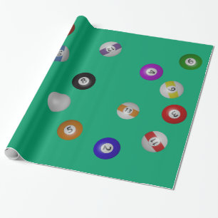 Papier Cadeau Table de billard et boules