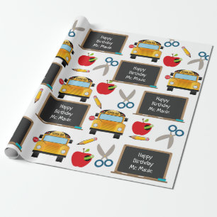 Papier Cadeau Tableau de bord de l'école personnalisé