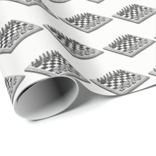 Papier Cadeau Tableau d'échecs et pièces d'échecs Art Vintage