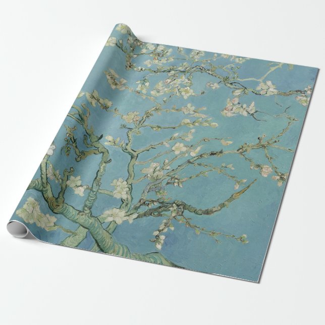 Papier Cadeau Tableau des fleurs d'amandes de Van Gogh (Déroulé)