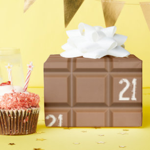 Papier Cadeau Tablette de chocolat pour 21e anniversaire 