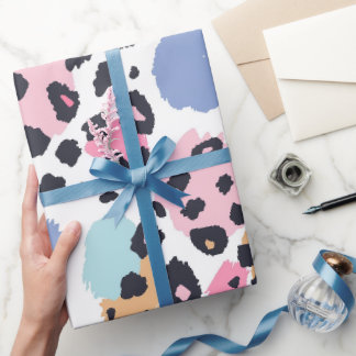 Papier Cadeau Taches de léopard pastel ravissantes