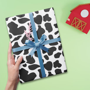 Papier Cadeau Taches de vache noir et blanc Ferme