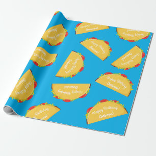 Papier Cadeau Taco Anniversaire Fête Nourriture Mexicaine