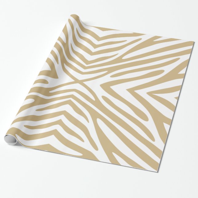 Papier Cadeau Tan Neutral Zebra (Déroulé)