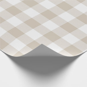 Papier Cadeau Tan rustique et motif blanc de contrôle de Buffalo