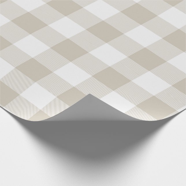 Papier Cadeau Tan rustique et motif blanc de contrôle de Buffalo (Coin)