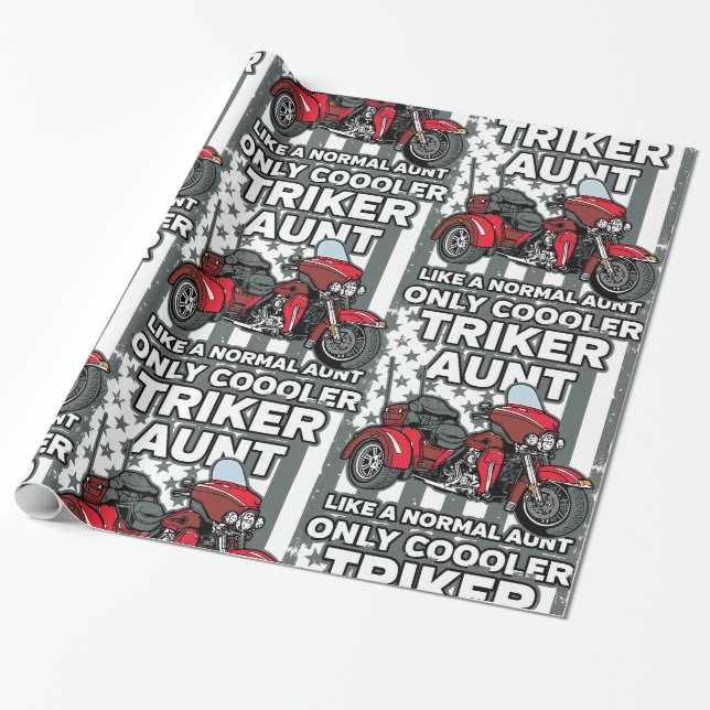 Papier Cadeau Tante de Triker de moto (Déroulé)