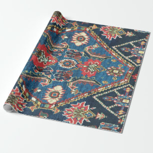 Papier Cadeau Tapis persan turc oriental, bleu