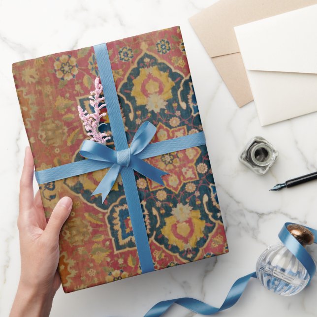 Papier Cadeau Tapis rouge or Kashan tapis Perse Asiatique (Cadeaux)
