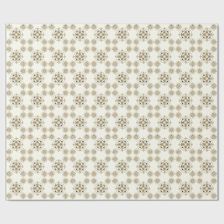 Papier Cadeau Tapisserie florale de médallion géométrique beige