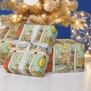 Papier Cadeau Tarot vintage Sun Moon Stars