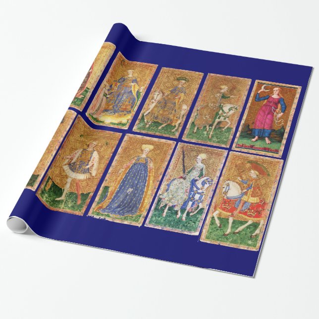 PAPIER CADEAU TAROTS DE RENAISSANCE ANTIQUE (Déroulé)