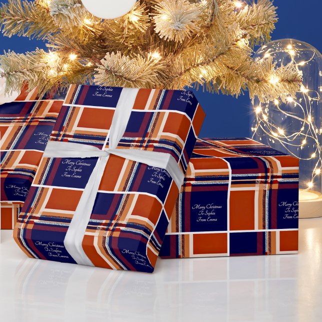 Papier Cadeau Tartan a envoyé un message personnel Noël (Créateur téléchargé)