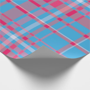 Papier Cadeau Tartan bleu et rouge