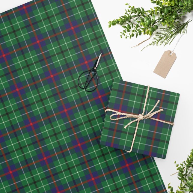 Papier Cadeau Tartan Clan Duncan Plaid Green Blue Check (Créateur téléchargé)