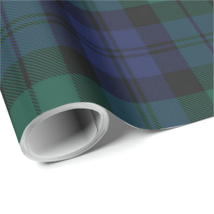 Papier Cadeau Tartan classique rustique plaqué vert