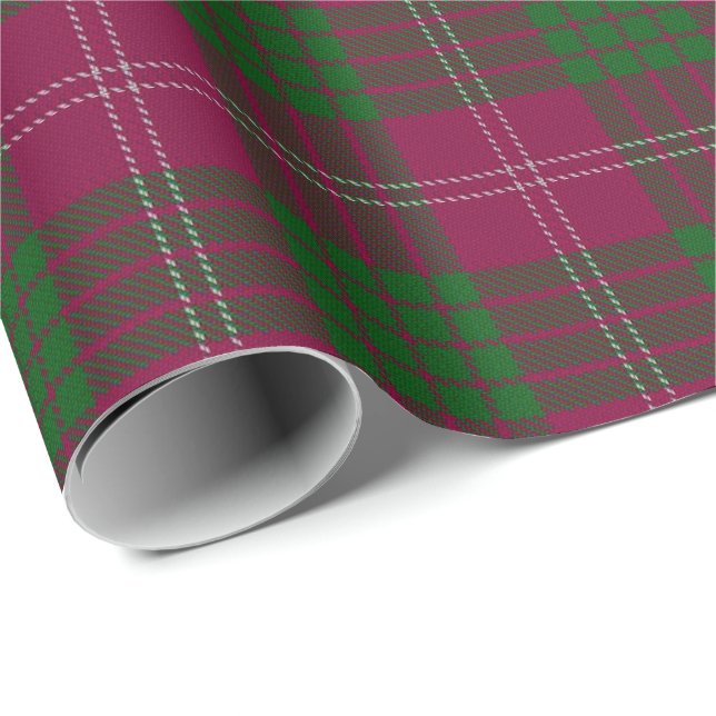 Papier Cadeau Tartan d'écossais de Crawford de clan (Coin rond)