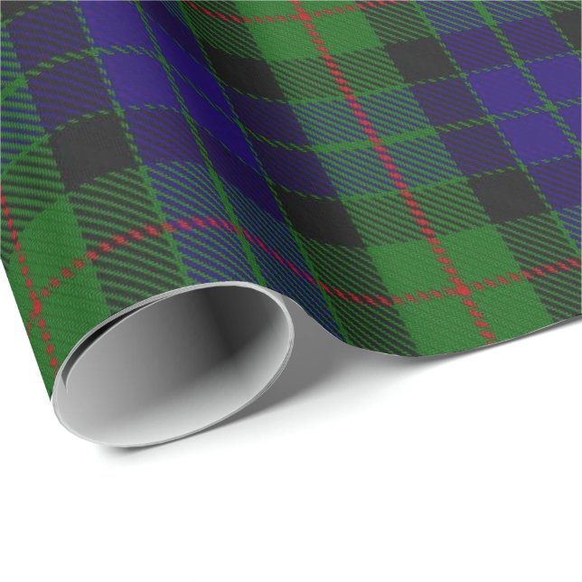 Papier Cadeau Tartan d'écossais de Gunn de clan (Coin rond)
