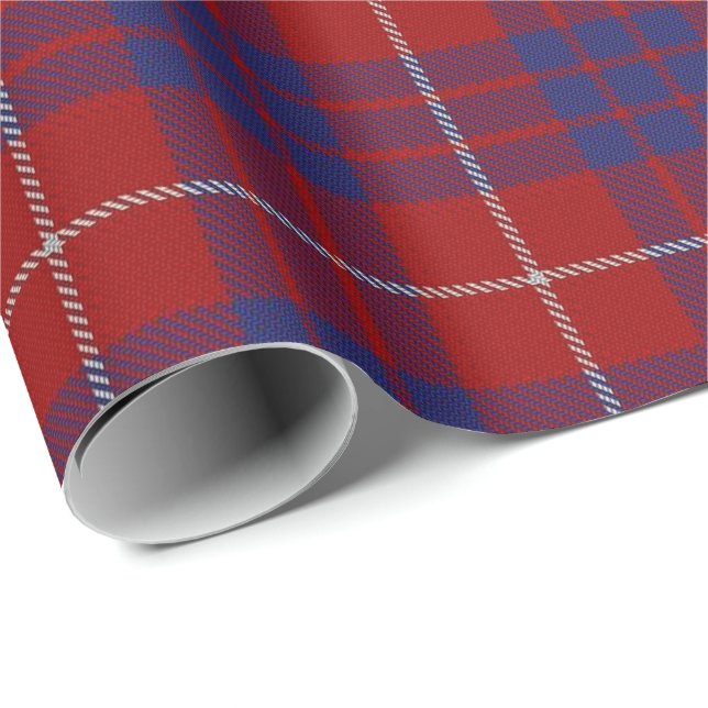 Papier Cadeau Tartan d'écossais de Hamilton de clan (Coin rond)