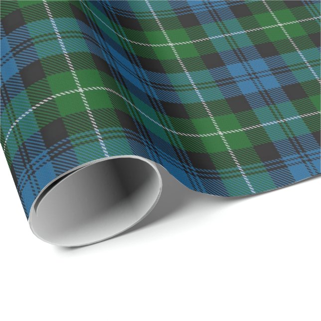 Papier Cadeau Tartan d'écossais de Lamont de clan (Coin rond)