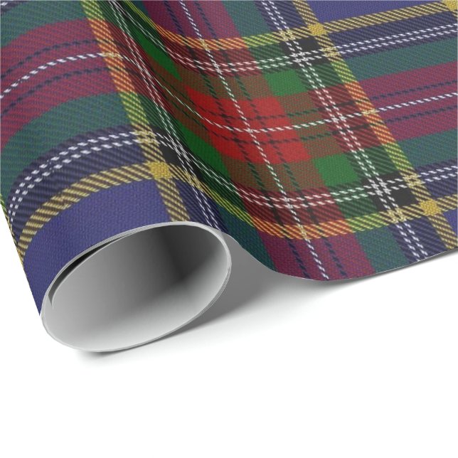Papier Cadeau Tartan d'écossais de Macbeth de clan (Coin rond)
