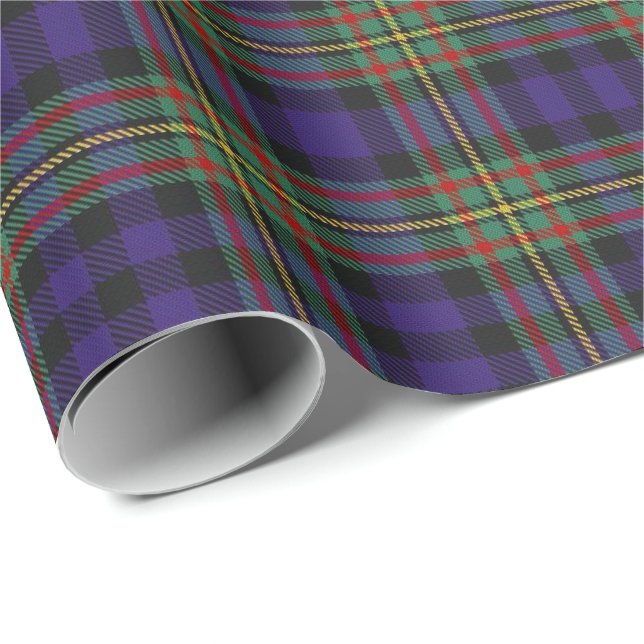 Papier Cadeau Tartan d'écossais de MacLellan de clan (Coin rond)