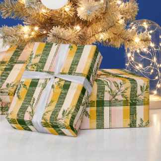Papier Cadeau Tartan d'héritage hivernal | Guirlande et carreaux