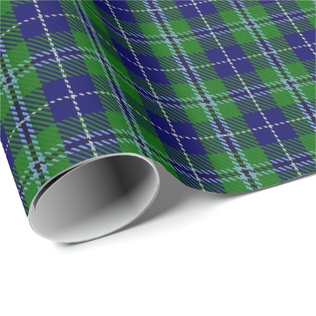 Papier Cadeau Tartan écossais de Douglas de clan (Coin rond)