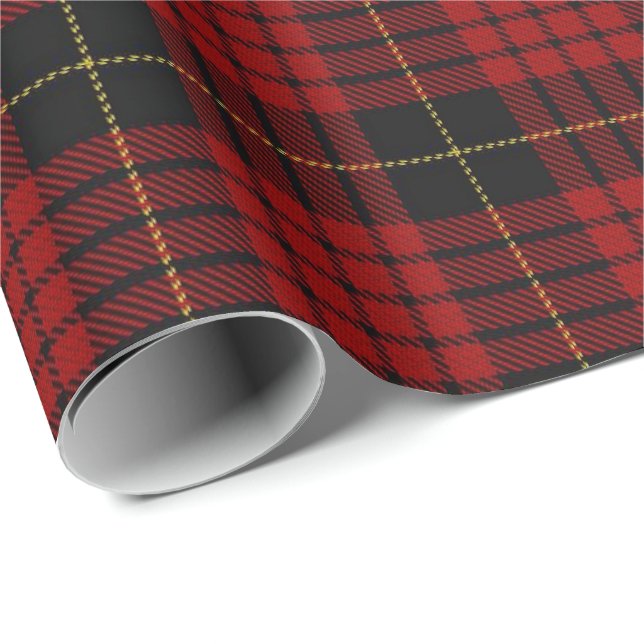 Papier Cadeau Tartan écossais de MacQueen de clan (Coin rond)