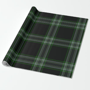 Papier Cadeau Tartan gris vert noir