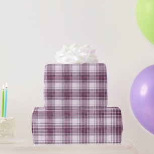 Papier Cadeau Tartan Héritage Mauve Écossais