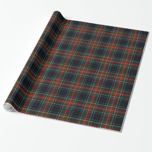 Papier Cadeau Tartan noir de Sargent/Stewart enveloppant Papper