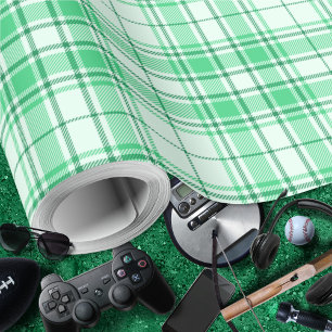 Papier Cadeau Tartan - Pastel vert vibrant au vert foncé
