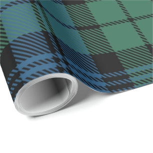 Papier Cadeau Tartan Plaid Blue Green Clan Campbell Holiday