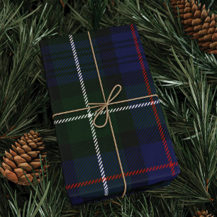 Papier Cadeau Tartan Plaid Clan vert violet Check MacKenzie
