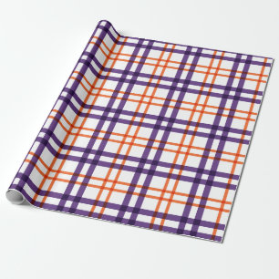Papier Cadeau Tartan pourpre et orange
