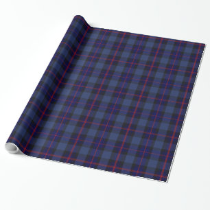 Papier Cadeau Tartan rouge bleu noir rose