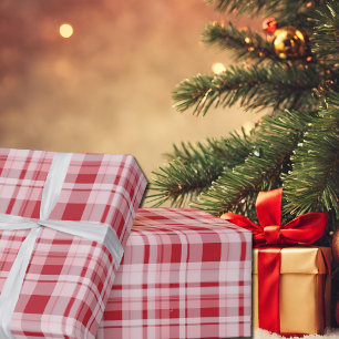 Papier Cadeau tartan rouge foncé