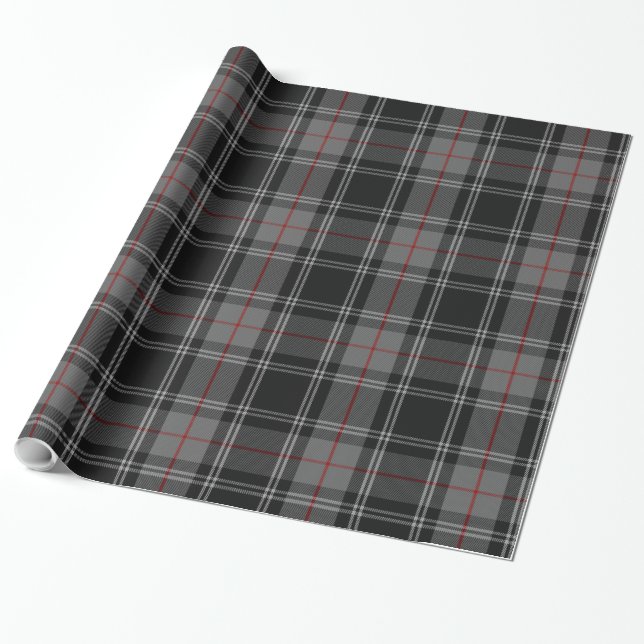 Papier Cadeau Tartan rouge gris (Déroulé)