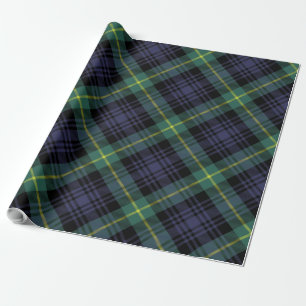 Papier Cadeau Tartan vert violet élégant