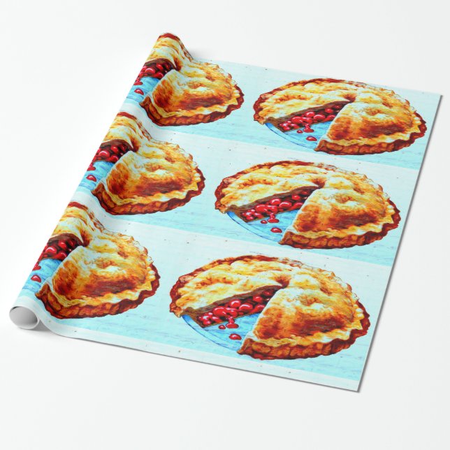 Papier Cadeau tarte à cerise (Déroulé)