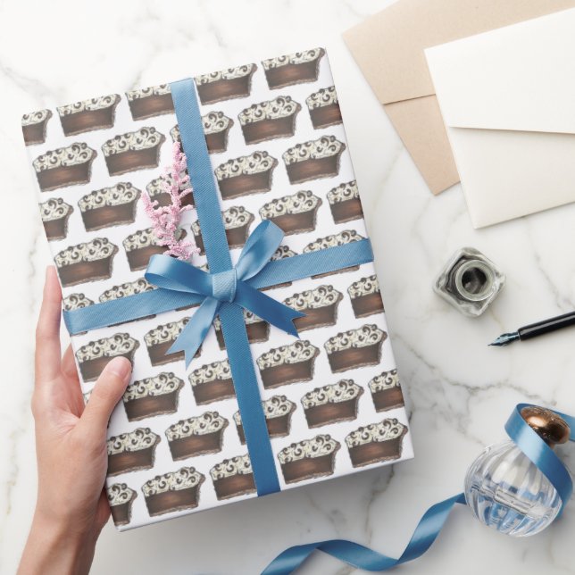 Papier Cadeau Tarte à chocolat à la crème à la tronçonneuse Dess (Cadeaux)