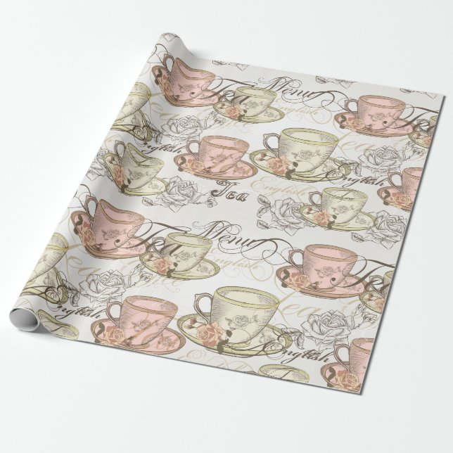 Papier Cadeau Tasses à café (Déroulé)