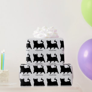 Papier Cadeau Taureau noir cadeau d'anniversaire de couleur de f