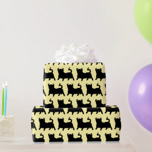 Papier Cadeau Taureau noir sur fond de couleur quelconque